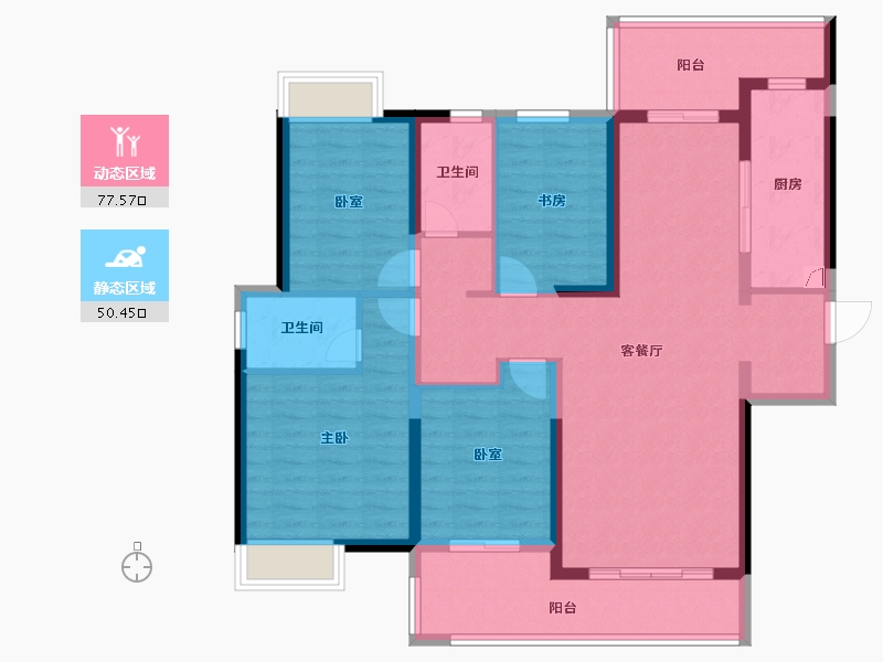 湖南省-长沙市-嘉宇北部湾-114.04-户型库-动静分区