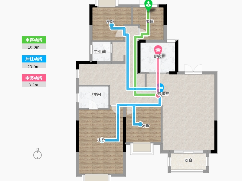 湖北省-武汉市-百瑞景滨江生活区-117.60-户型库-动静线