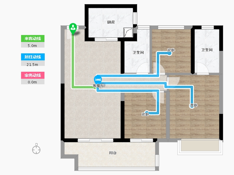 江苏省-无锡市-宝龙TOD未来新城-84.24-户型库-动静线