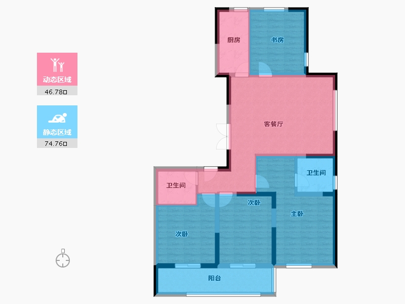 山东省-潍坊市-郡园-108.80-户型库-动静分区