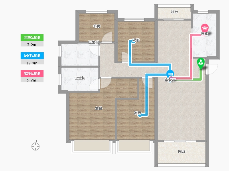 陕西省-西安市-世茂璀璨倾城-99.32-户型库-动静线