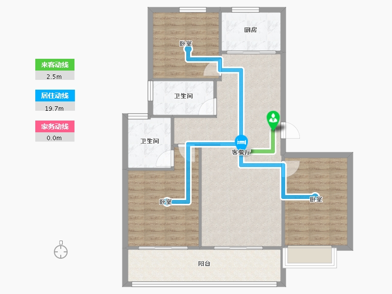 浙江省-宁波市-绿城·云栖桃花源-96.61-户型库-动静线