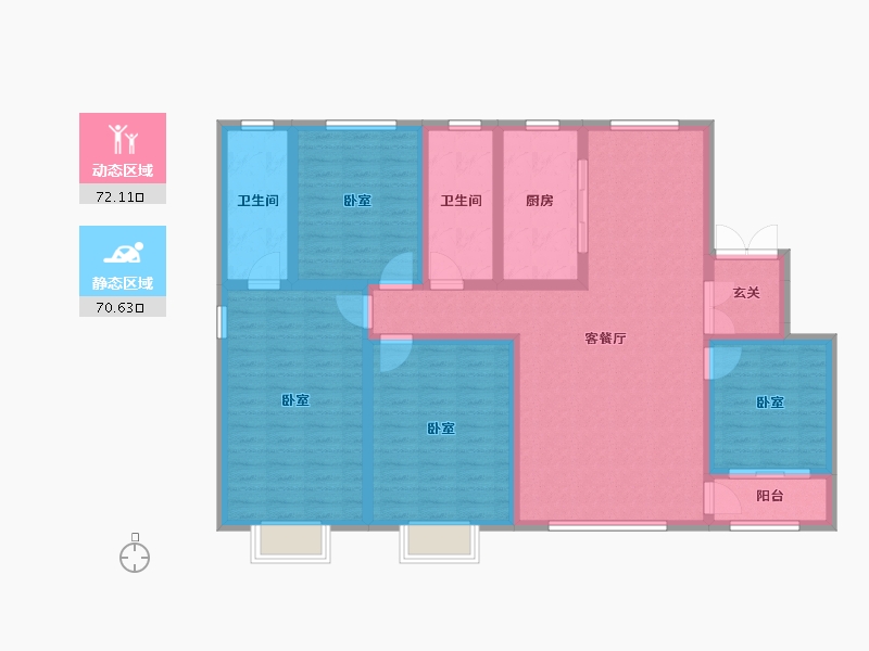 山东省-潍坊市-和扬·翠湖美墅-128.00-户型库-动静分区