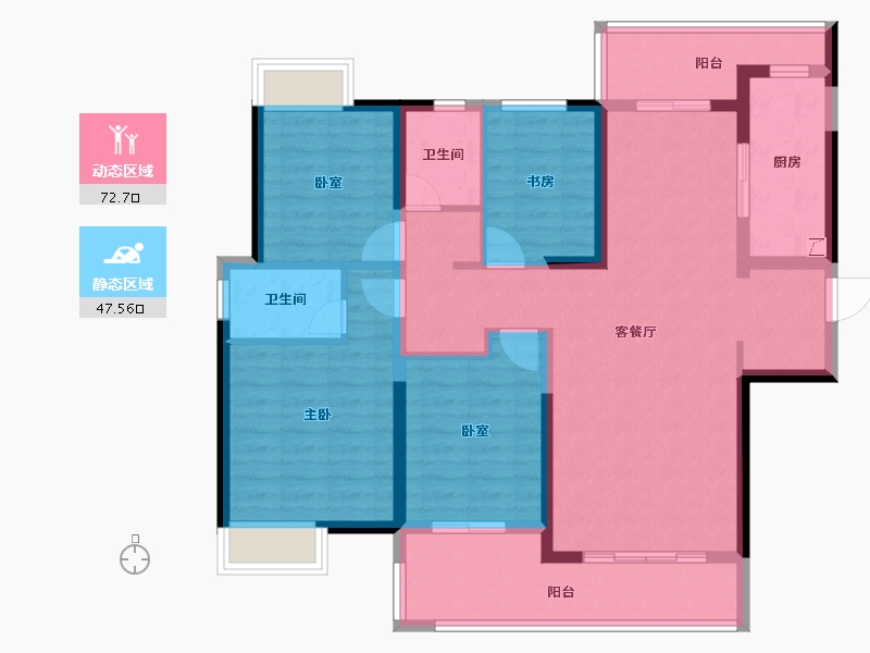 湖南省-长沙市-嘉宇北部湾-106.83-户型库-动静分区