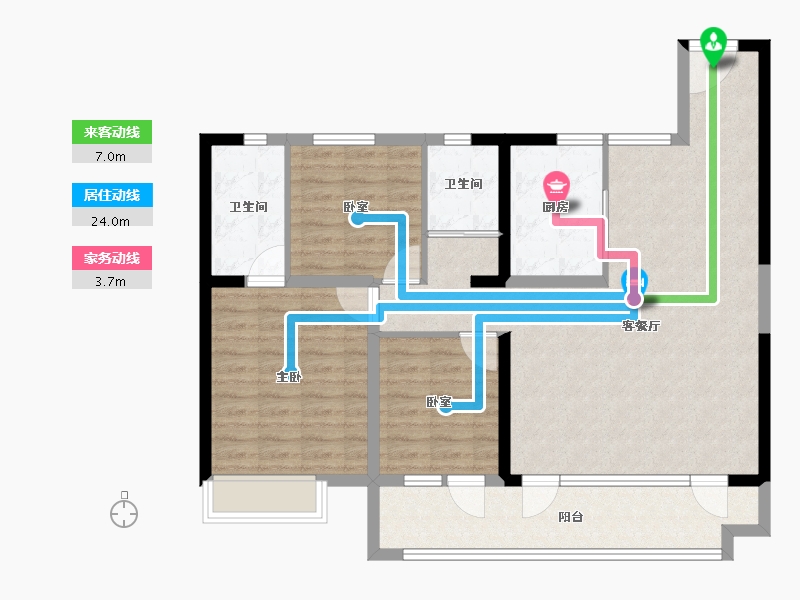 山东省-潍坊市-潍坊碧桂园翡翠郡-104.00-户型库-动静线