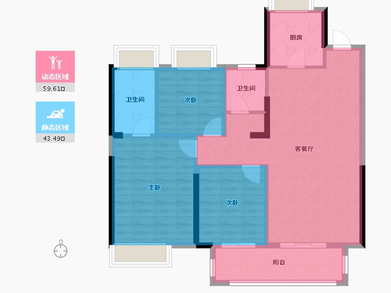 湖北省-武汉市-百瑞景滨江生活区-93.62-户型库-动静分区