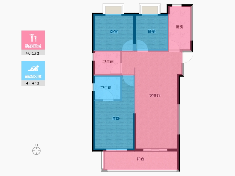 湖北省-武汉市-中建锦绣楚城-103.21-户型库-动静分区