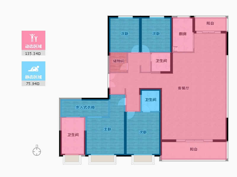 陕西省-西安市-自然界河山-192.26-户型库-动静分区