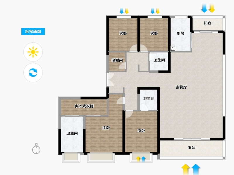 陕西省-西安市-自然界河山-192.26-户型库-采光通风