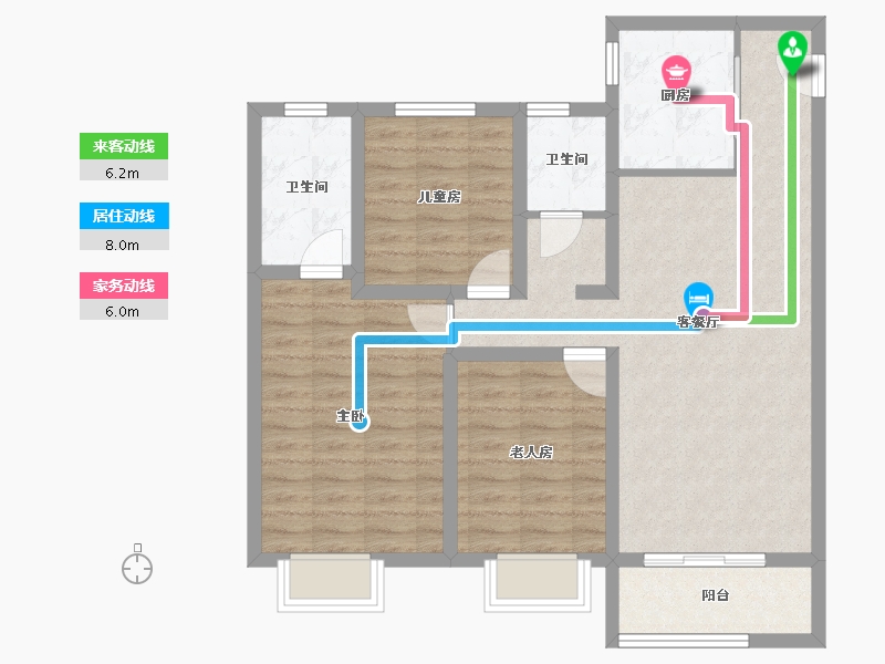 陕西省-西安市-旭辉·国宸府-86.80-户型库-动静线