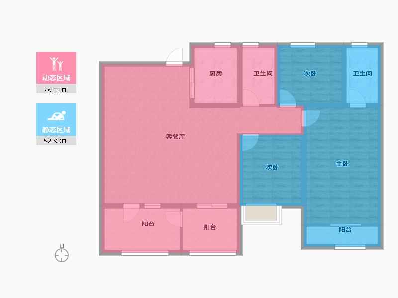 山东省-潍坊市-歌尔绿城-116.00-户型库-动静分区