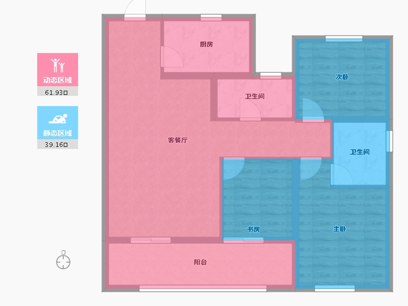 河北省-石家庄市-三盛·明瀚·璞悦长安-90.40-户型库-动静分区