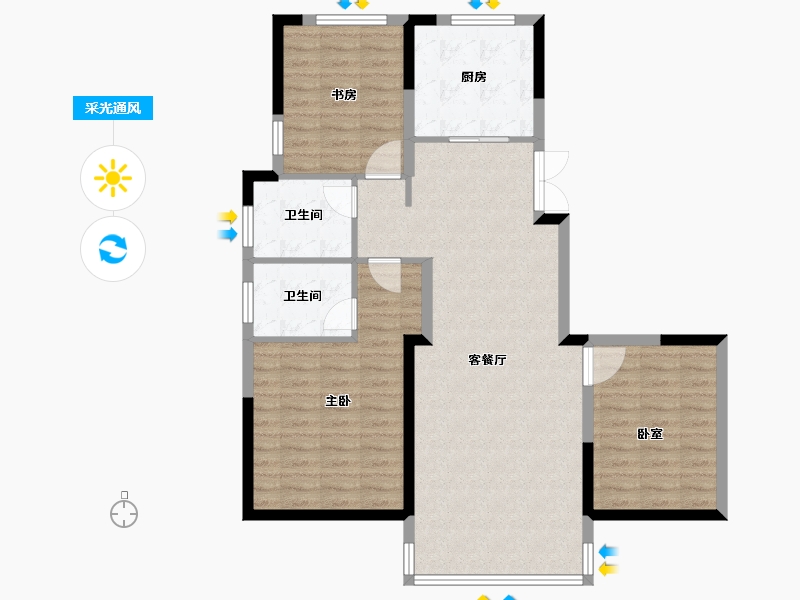 山东省-烟台市-乐橙-99.20-户型库-采光通风