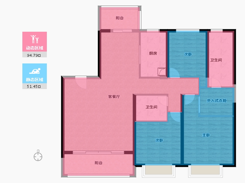 陕西省-西安市-自然界河山-132.00-户型库-动静分区