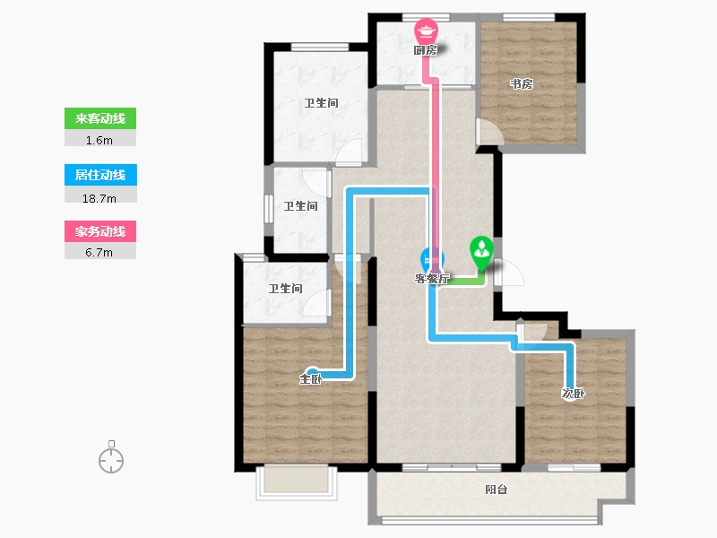 陕西省-西安市-德信·西宸府-114.96-户型库-动静线