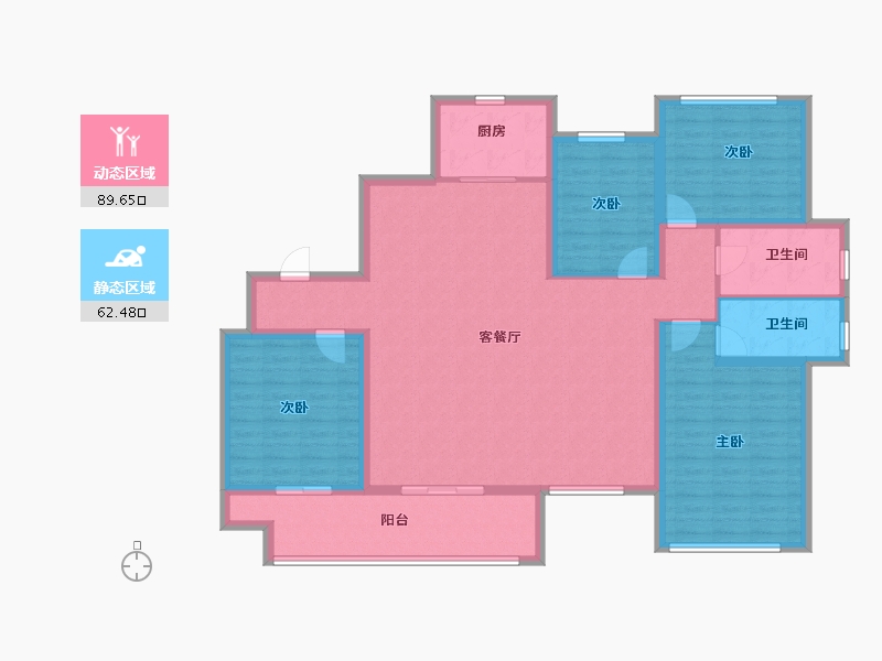 山东省-潍坊市-歌尔绿城-137.62-户型库-动静分区