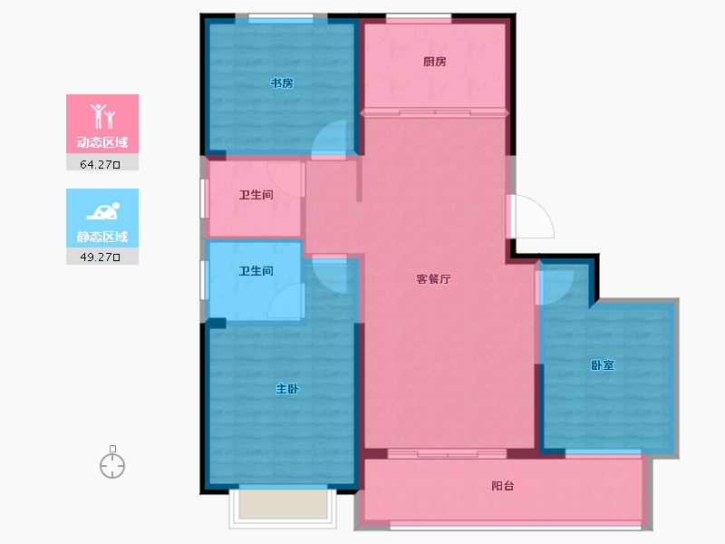 山东省-潍坊市-创投·潍州金谷-102.40-户型库-动静分区