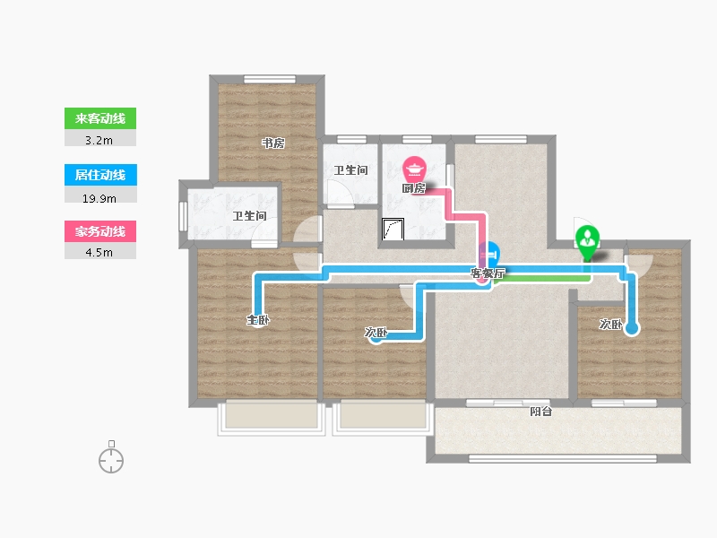 江苏省-无锡市-玫瑰公馆-107.45-户型库-动静线