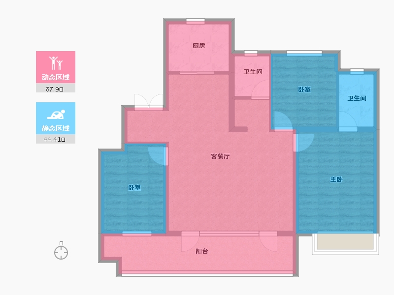 山东省-烟台市-中梁拾光里-100.80-户型库-动静分区