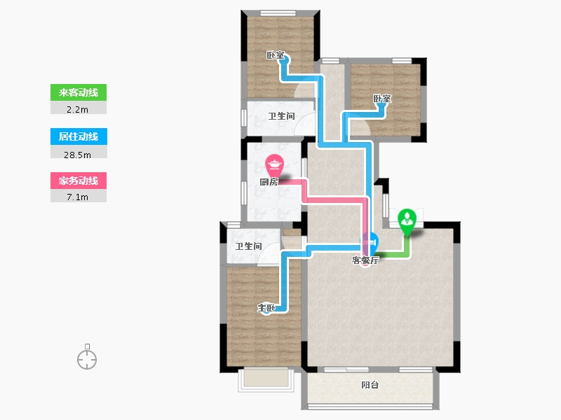 湖北省-武汉市-中建锦绣楚城-108.81-户型库-动静线