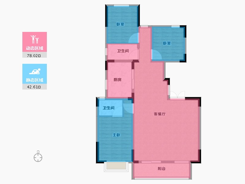 湖北省-武汉市-中建锦绣楚城-108.81-户型库-动静分区