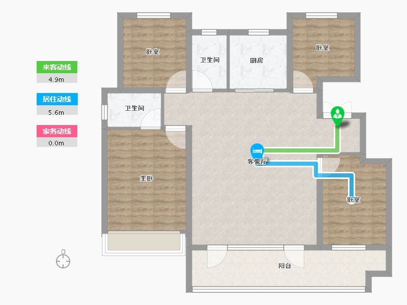 山东省-烟台市-中梁拾光里-110.40-户型库-动静线