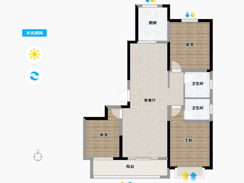 山东省-潍坊市-创投·潍州金谷-119.20-户型库-采光通风