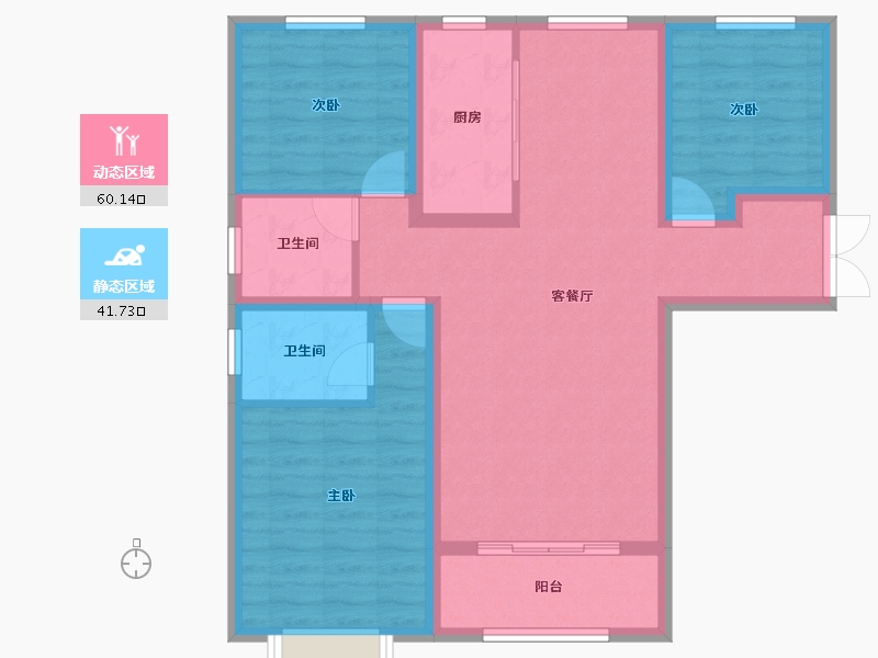 陕西省-西安市-长虹·四季-91.02-户型库-动静分区