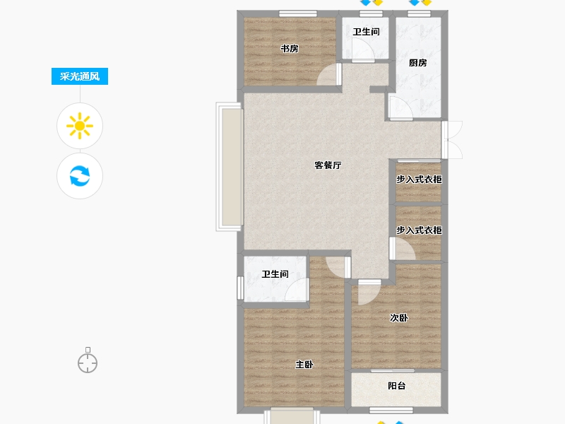 山东省-潍坊市-恒信天悦-111.21-户型库-采光通风