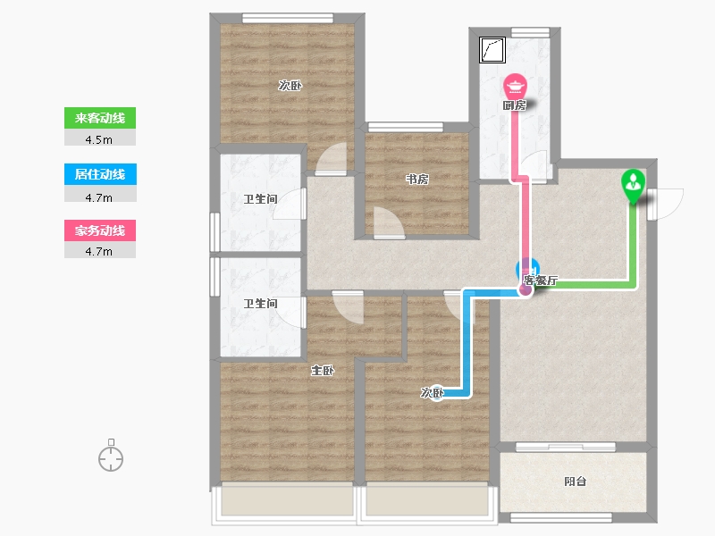 江苏省-无锡市-璞悦滨湖望-100.44-户型库-动静线