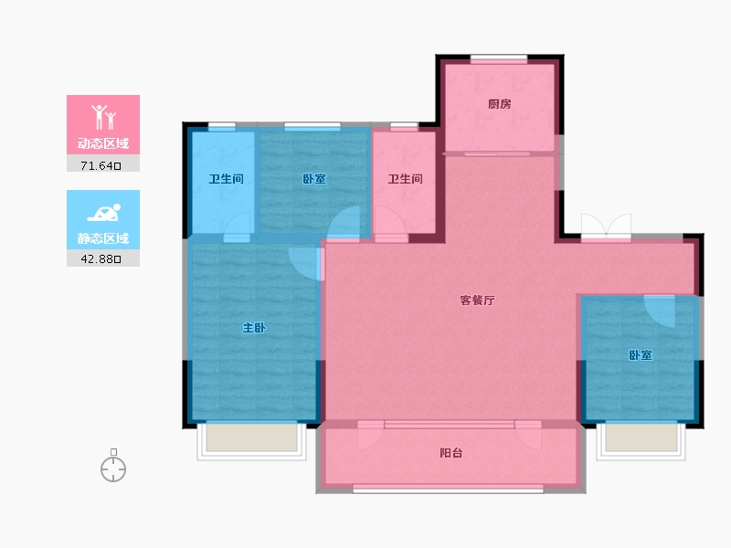 山东省-潍坊市-青岛印象春-103.20-户型库-动静分区