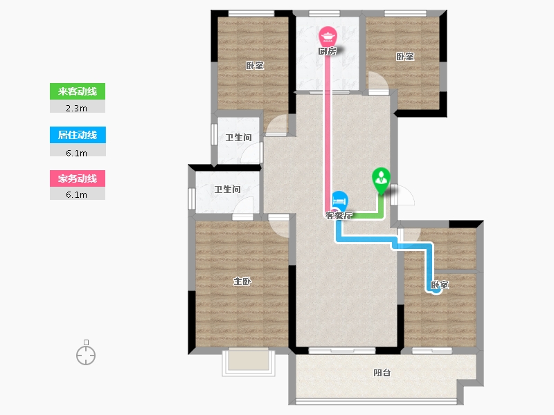 河南省-郑州市-融侨雅筑​-109.60-户型库-动静线