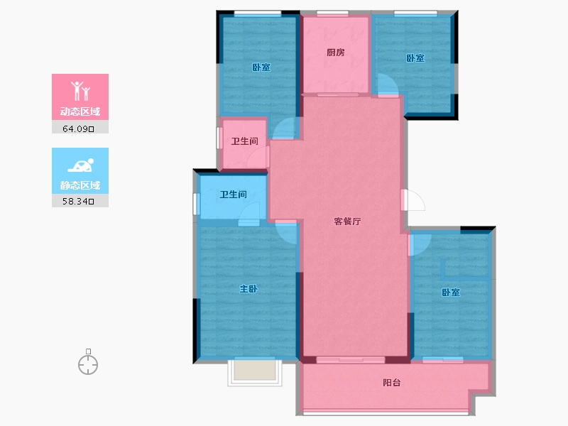 河南省-郑州市-融侨雅筑​-109.60-户型库-动静分区