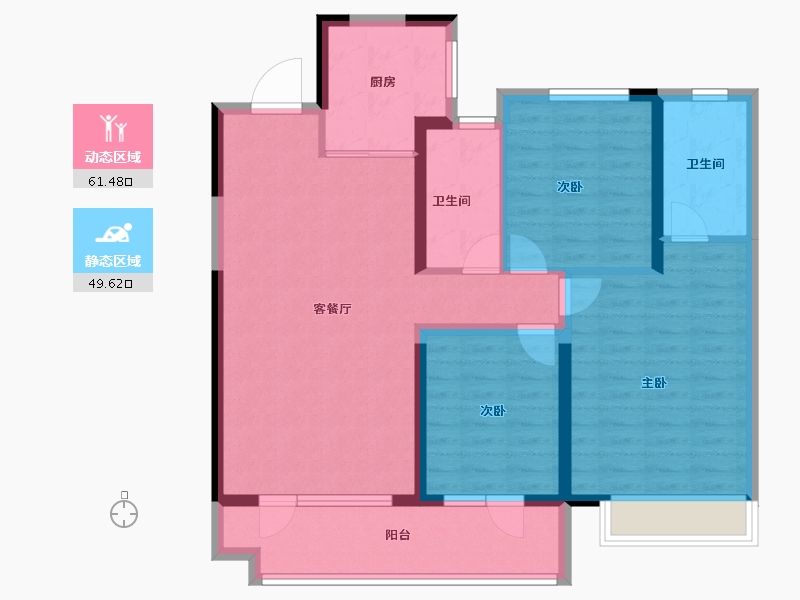 山东省-临沂市-一方中梁和府-99.45-户型库-动静分区