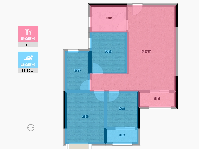 湖北省-武汉市-美联城观-68.68-户型库-动静分区