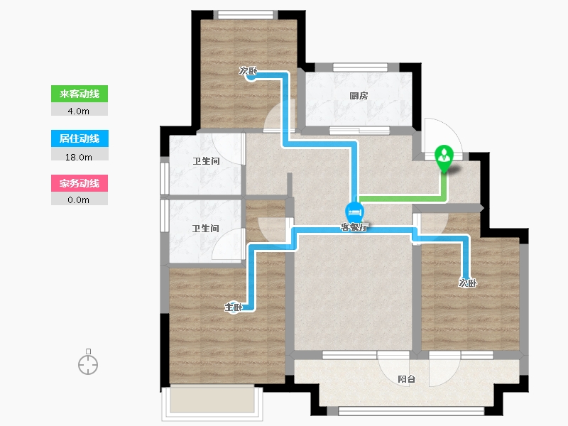 山东省-烟台市-龙湖悠山郡-83.21-户型库-动静线