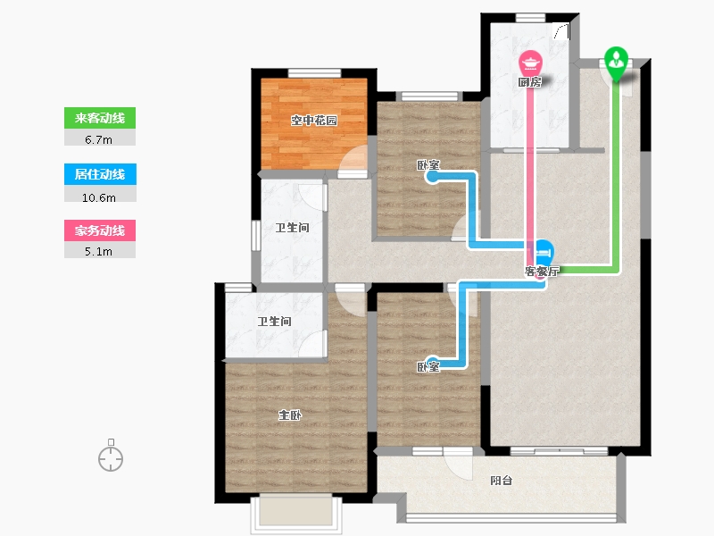 湖南省-长沙市-当代府MOMΛ-110.01-户型库-动静线