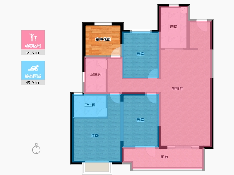 湖南省-长沙市-当代府MOMΛ-110.01-户型库-动静分区