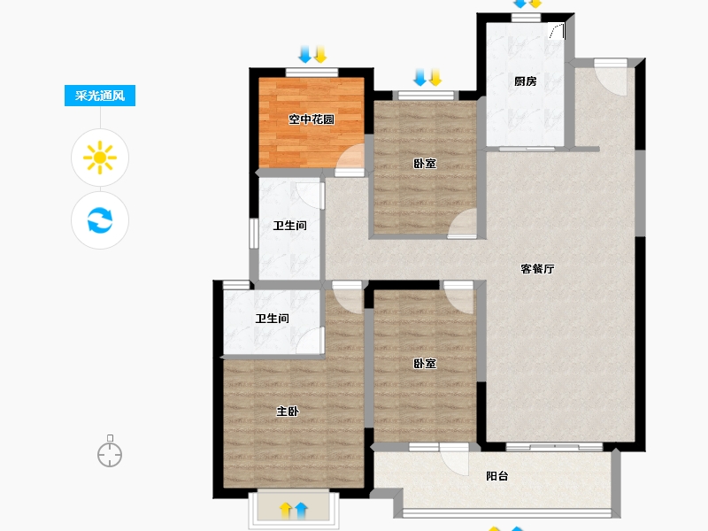 湖南省-长沙市-当代府MOMΛ-110.01-户型库-采光通风