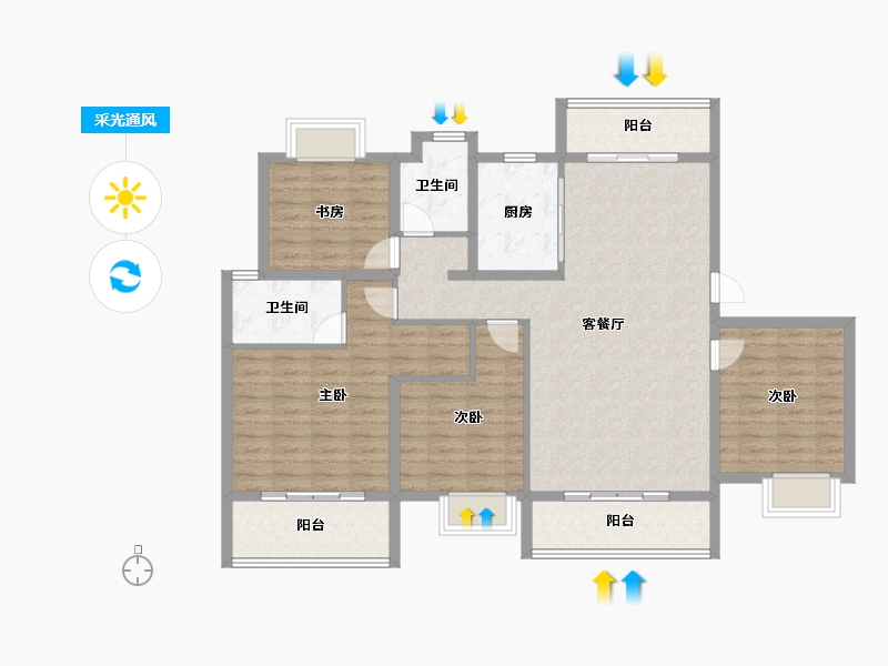 河南省-郑州市-居易西郡原著-118.40-户型库-采光通风