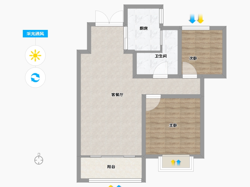 陕西省-西安市-周至龙记观园-72.01-户型库-采光通风