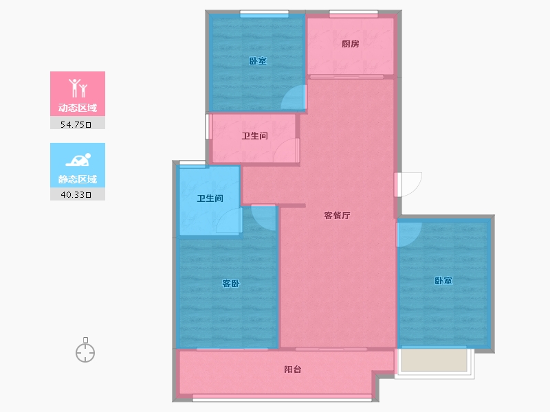 浙江省-宁波市-绿城·云栖桃花源-87.11-户型库-动静分区