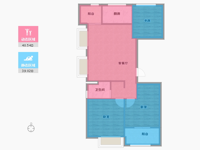 浙江省-宁波市-绿城·云栖桃花源-71.69-户型库-动静分区