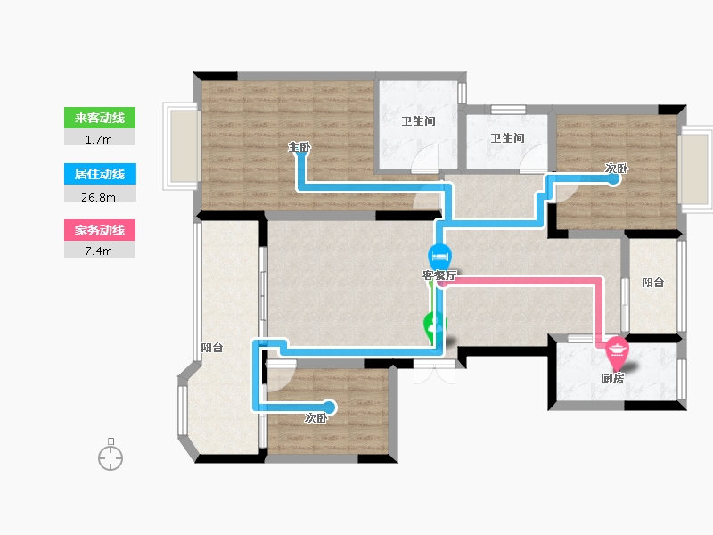 浙江省-温州市-方正珑玺-109.47-户型库-动静线