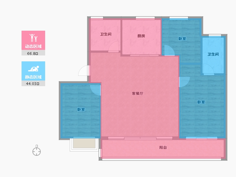 浙江省-宁波市-绿城·云栖桃花源-102.53-户型库-动静分区