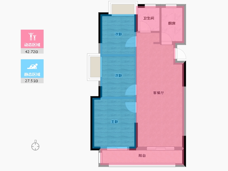 湖北省-武汉市-百瑞景滨江生活区-63.12-户型库-动静分区