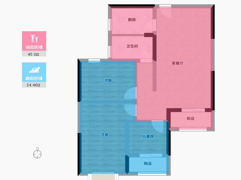 湖北省-武汉市-美联城观-70.58-户型库-动静分区