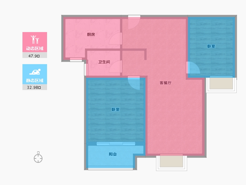 河南省-郑州市-居易西郡原著-72.32-户型库-动静分区