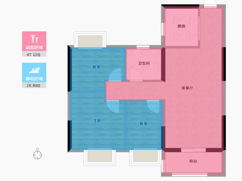 湖北省-武汉市-武汉恒大科技旅游城-66.14-户型库-动静分区