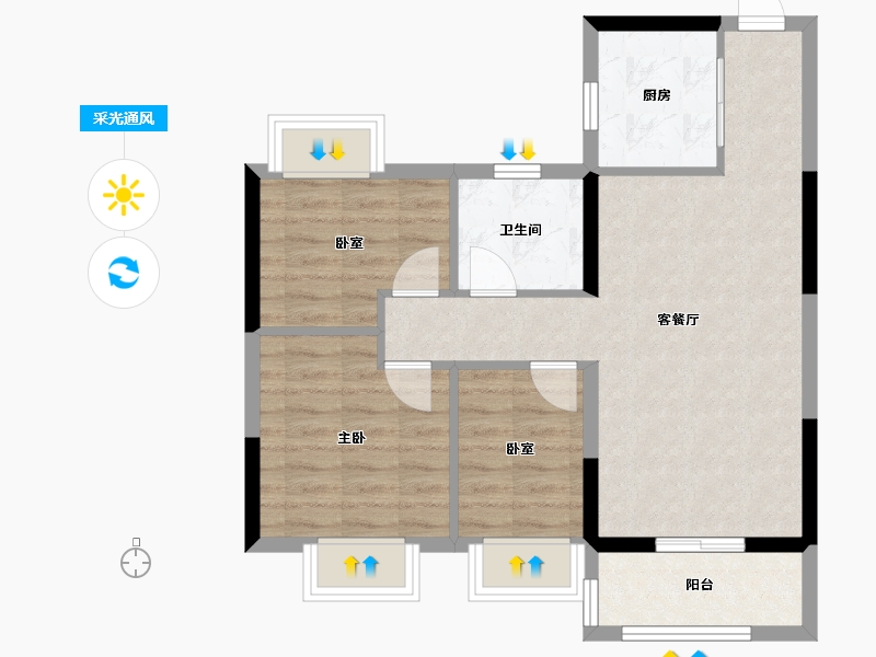 湖北省-武汉市-武汉恒大科技旅游城-66.14-户型库-采光通风